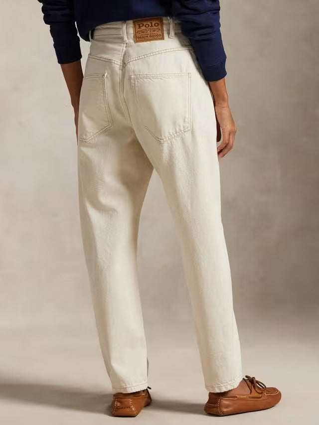 Ralph Lauren Women's Relaxed Denim Mid-Rise Boyfriend Jeans - Ecru - Size 27