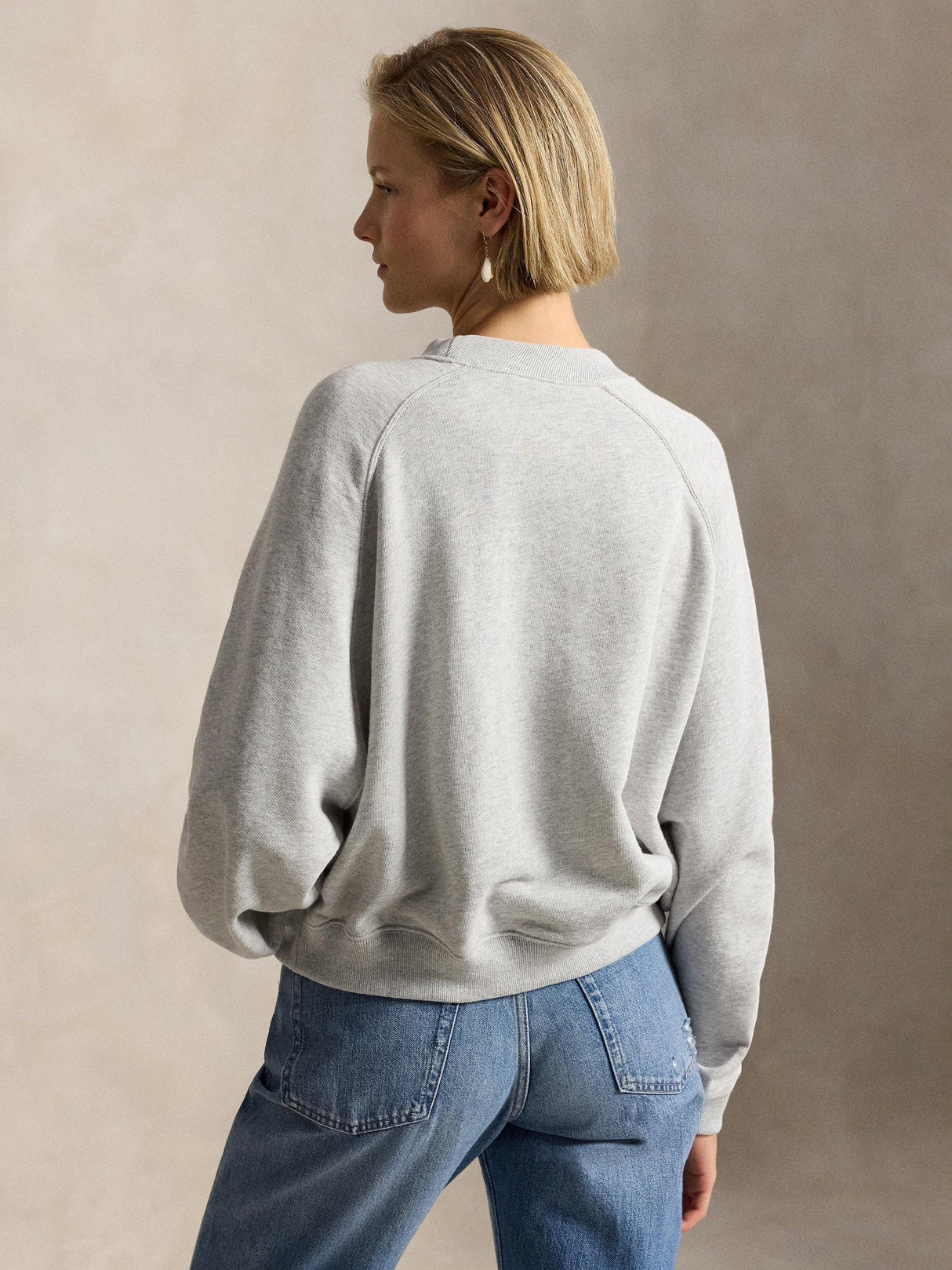 Ralph Lauren Polo Women's Garment Dyed Bear Sweatshirt Jumper - Grey - S