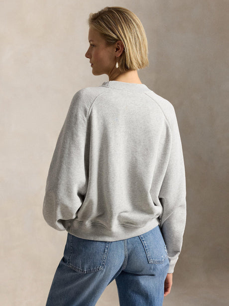 Ralph Lauren Polo Women's Garment Dyed Bear Sweatshirt Jumper - Grey - S
