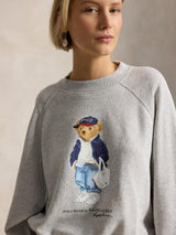 Ralph Lauren Polo Women's Garment Dyed Bear Sweatshirt Jumper - Grey - S