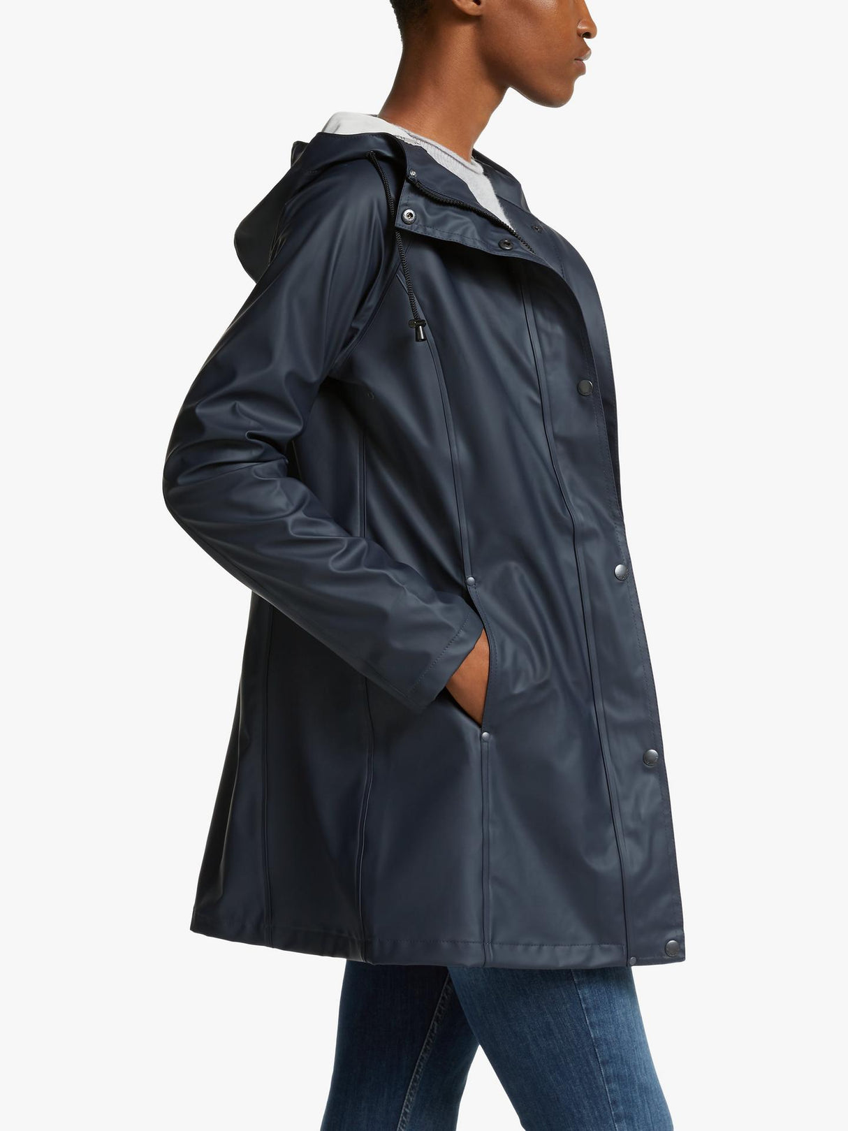 Ilse Jacobsen Hornbæk 87 Womens Waterproof Polyester Raincoat Navy - Size 14