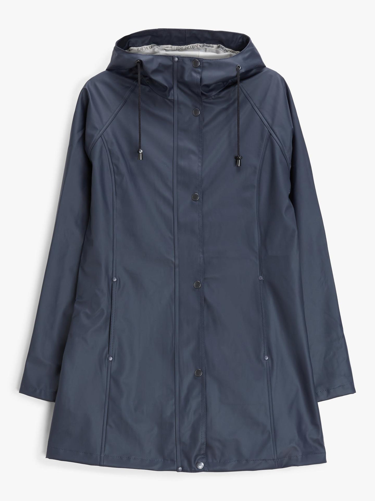 Ilse Jacobsen Hornbæk 87 Womens Waterproof Polyester Raincoat Navy - Size 14