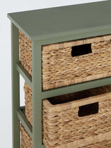 John Lewis Pine and Bulrush 5 Drawer Bathroom Organiser Storage Unit - Sage