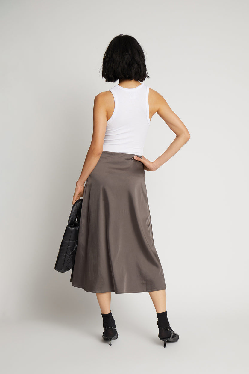 Munthe Women's Babe Regular Fit Midi Viscose Blend Skirt - Army - EU 34