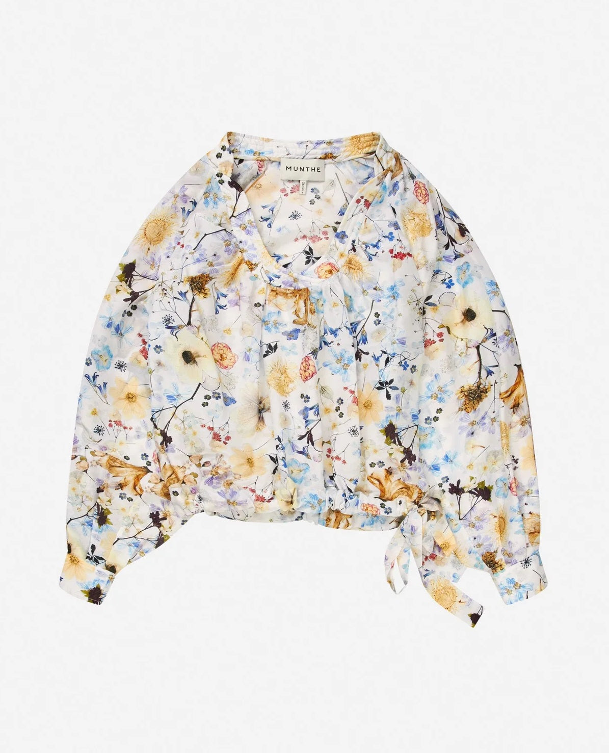 MUNTHE Women's Ferne Floral Loose Fit Blouse Top - Cream/Multi - EU 40/UK 12