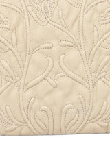 Munthe Foluke Quilted Calf Leather Floral-Embroidered Shoulder Bag - Beige