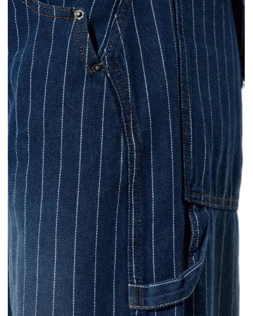 Munthe Womens Organic Cotton Denim Navy Blue Stripe Shimo Trousers - Size 42