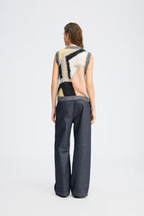 MUNTHE Women's Sleeveless Floral Abstract Rubble Knit Vest - Multi - EU 42