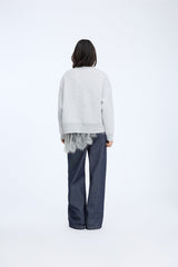 MUNTHE Rarsnima Women's Top Sweatshirt Jumper - Light Grey - EU 36/UK 8