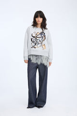MUNTHE Rarsnima Women's Top Sweatshirt Jumper - Light Grey - EU 36/UK 8