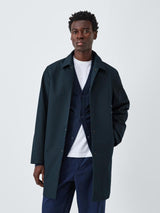 Kin Tech Mac Men's Classic Cotton Blend Collared Car Coat - Navy - Medium