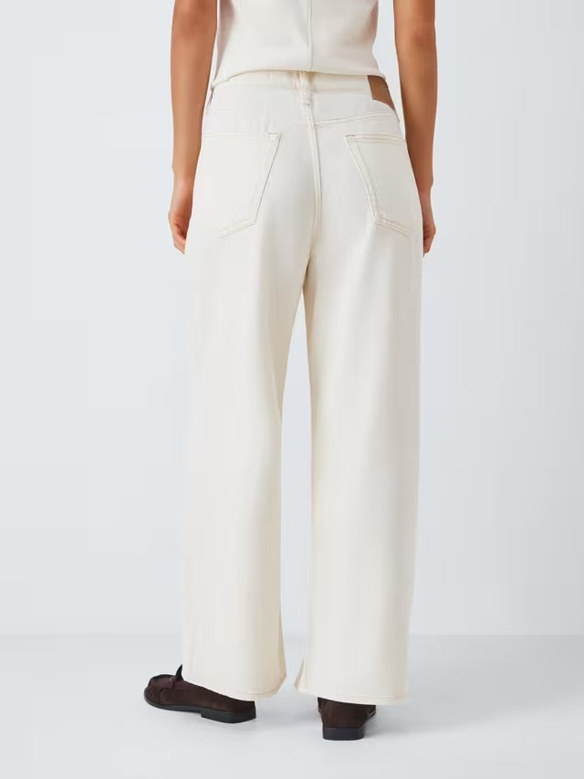 rag & bone Women's Andi Featherweight Wide Leg Jeans - White Cream - Size 24
