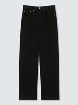 rag & bone Logan Featherweight Mid Rise Wide Leg Jeans - Black - Size 24