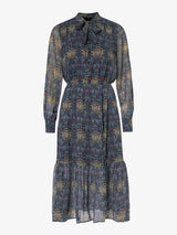 PAIGE x Morris & Co. Koralina Silk Midi Dress Charcoal/Iced Slate - Size XL