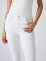 PAIGE Hoxton Women's High Rise Crop Skinny Jeans - Crisp White - Size 29/UK 12