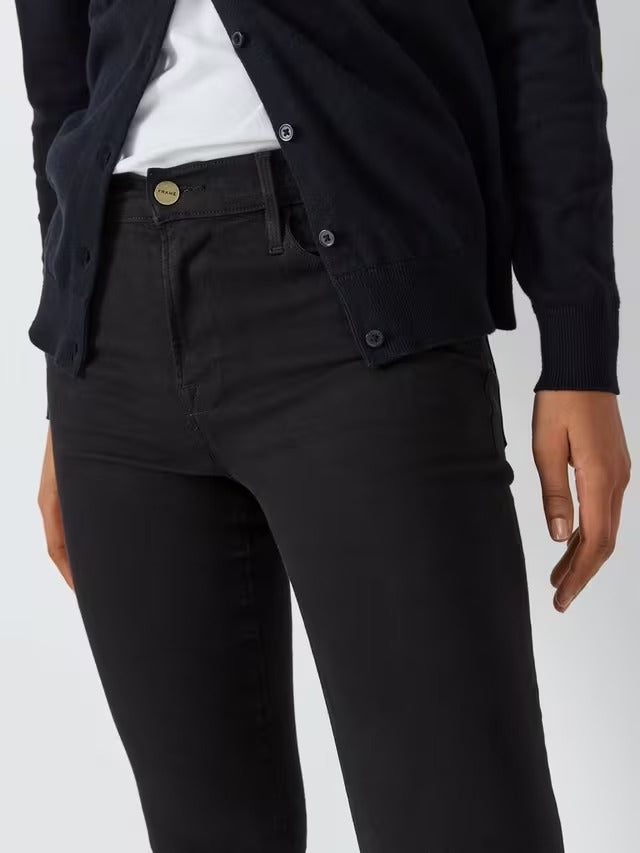 FRAME Women's Le High Rise Skinny Ankle Grazer Jeans - Film Noir - Size 26