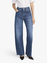 FRAME The Bow Relaxed Barrel Leg Jeans Acumen New Fray Women's Size 27