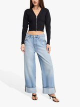 Good American Good Standard Baggy Mid Women's Jeans - Light Blue - Size 29