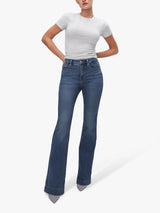 Good American Good Legs Mid Rise Skinny Flare Women's Jeans W26 L33.5 - Blue