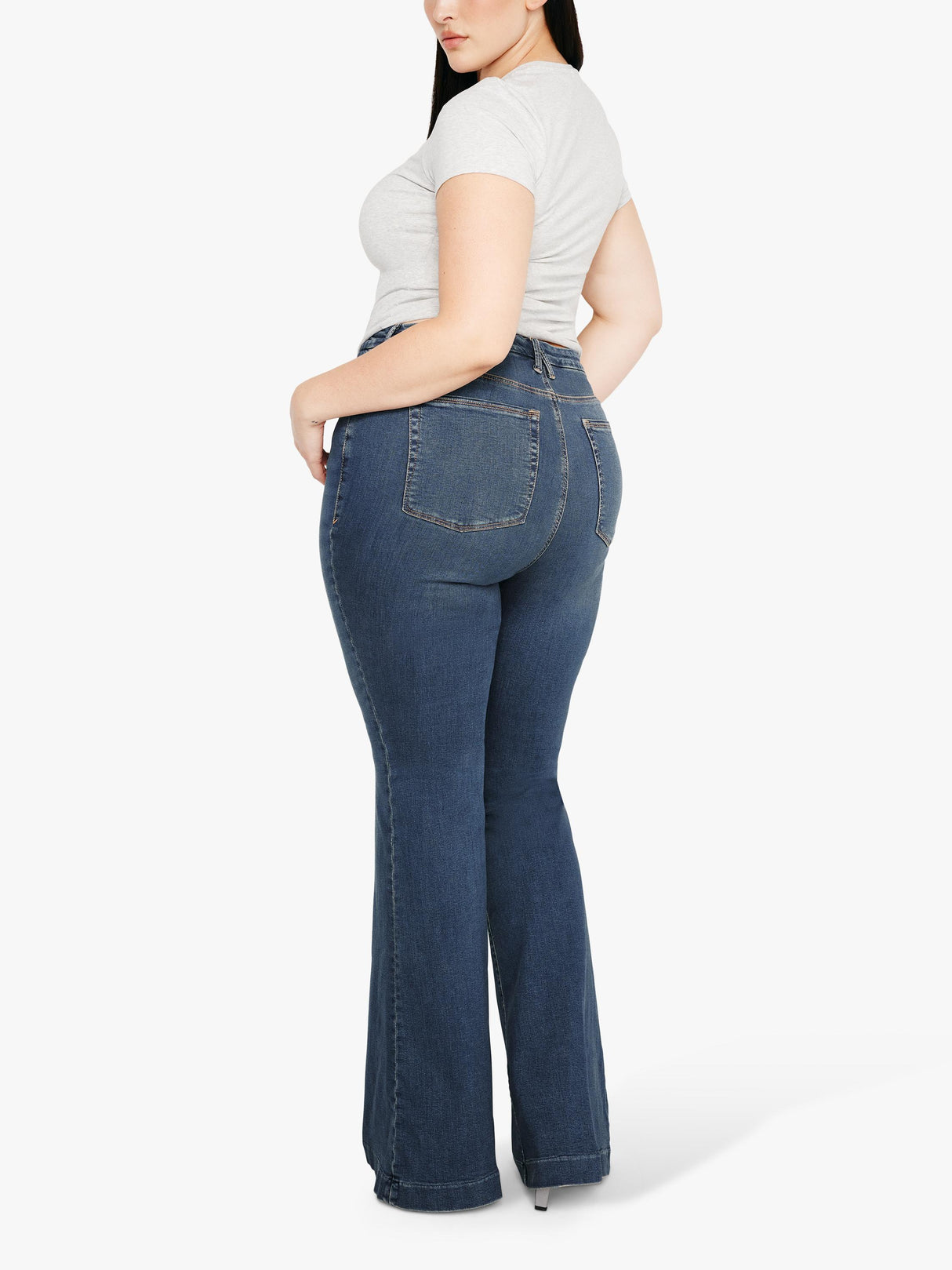 Good American Good Legs Mid Rise Skinny Flare Women's Jeans W26 L33.5 - Blue