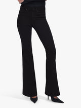 Good American Good Leg Women's Comfortable Flared Jeans - Black - Size 34