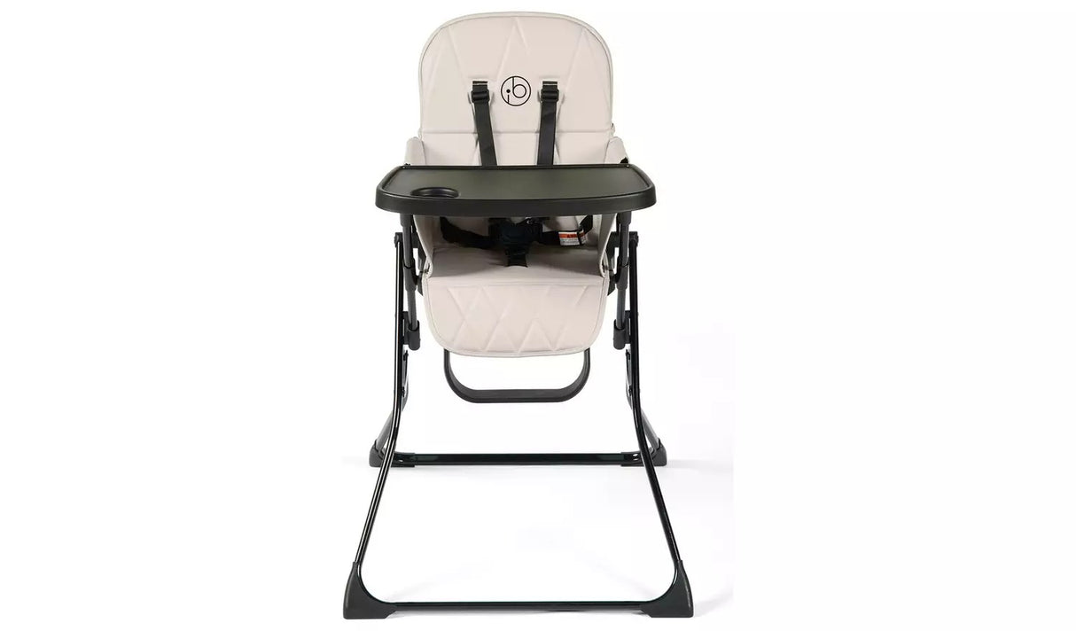 NEW Ickle Bubba Flip Magic Fold Highchair with Removable Tray Harness Pearl Grey