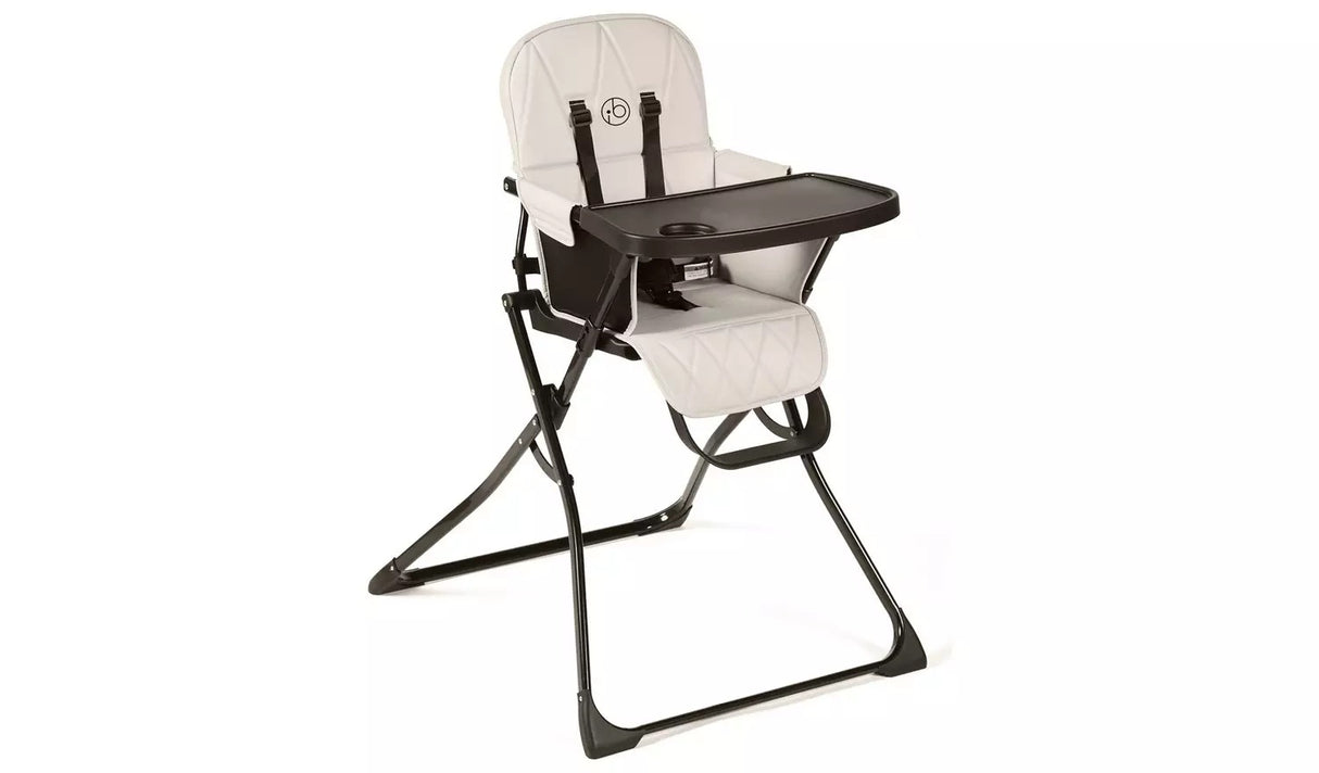 NEW Ickle Bubba Flip Magic Fold Highchair with Removable Tray Harness Pearl Grey