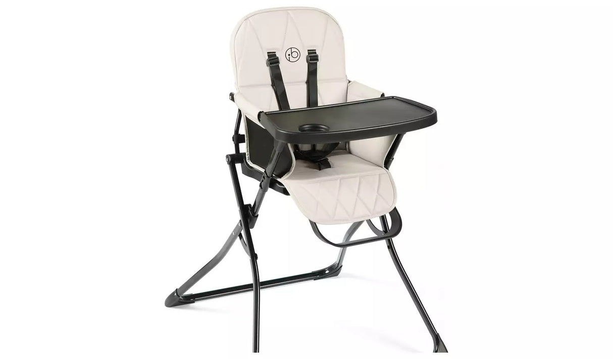 NEW Ickle Bubba Flip Magic Fold Highchair with Removable Tray Harness Pearl Grey