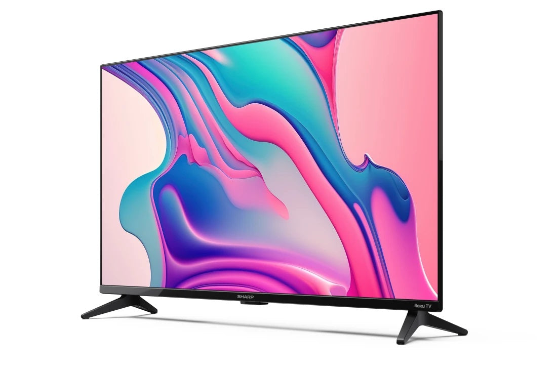 Sharp T-C32FDPKF1FB 32" HD Ready Dolby Audio Frameless Roku Smart TV - Black - Kazoop 