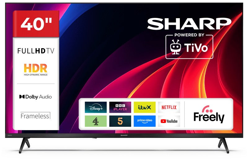 Sharp 40HE2145K Full HD LED LCD Frameless Freely 40'' Smart TV - Black