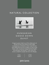 John Lewis Natural Collection Hungarian Goose Down Duvet - 13.5 Tog - Single