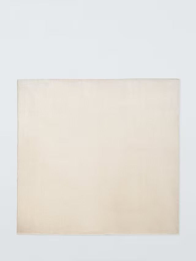 John Lewis Cotton Velvet Embroidered Stitch Bedspread 220 x 220cm Champagne
