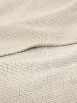 John Lewis Cotton Velvet Embroidered Stitch Bedspread 220 x 220cm Champagne