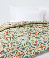 John Lewis Keya Suzani Quilted Cotton & Linen Bedspread 220 x 220cm - Multi