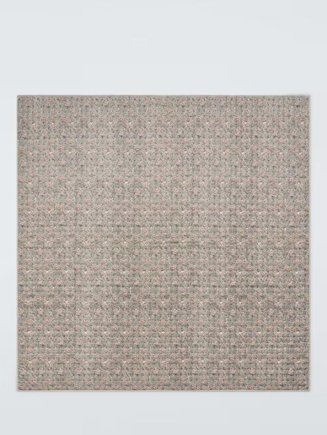 John Lewis Marigold Floral Cotton Quilted Bedspread 220 x 220cm - Grey Mid