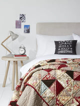 John Lewis Patchwork Quilted Cotton Bedspread 250 x 260cm - Ruby/Multi - Kazoop 