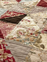 John Lewis Patchwork Quilted Cotton Bedspread 250 x 260cm - Ruby/Multi - Kazoop 