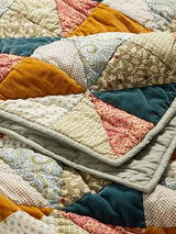 John Lewis Velvet Patchwork Quilted Cotton Bedspread L260 x W250cm - Kazoop 