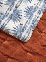 John Lewis Nyra Cotton Velvet Quilted Bedspread 220 x 220cm - Rust/Blue - Kazoop 