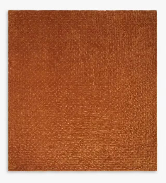 John Lewis Nyra Cotton Velvet Quilted Bedspread 220 x 220cm - Rust/Blue - Kazoop 