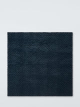John Lewis Hidcote Cotton Velvet Quilted Bedspread Throw 220x220cm Dark Blue