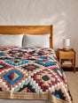 John Lewis Puebla Quilted Cotton Bedspread L220 x W220cm - Multi - Kazoop 