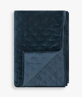 John Lewis Cotton Velvet Quilted Bedspread 220 x 220cm - Petrol Blue - Kazoop 