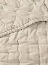 John Lewis Cotton Velvet Quilted Polyfill Bedspread 220 x 220 cm - Putty