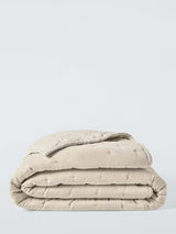 John Lewis Cotton Velvet Quilted Polyfill Bedspread 220 x 220 cm - Putty