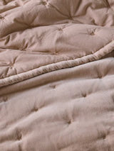 John Lewis Cotton Velvet Quilted Soft Decorative Bedspread 220x220cm - Rosa