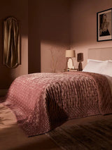 John Lewis Boutique Hotel Velvet Stitch Throw L260 x W250cm - Rosa