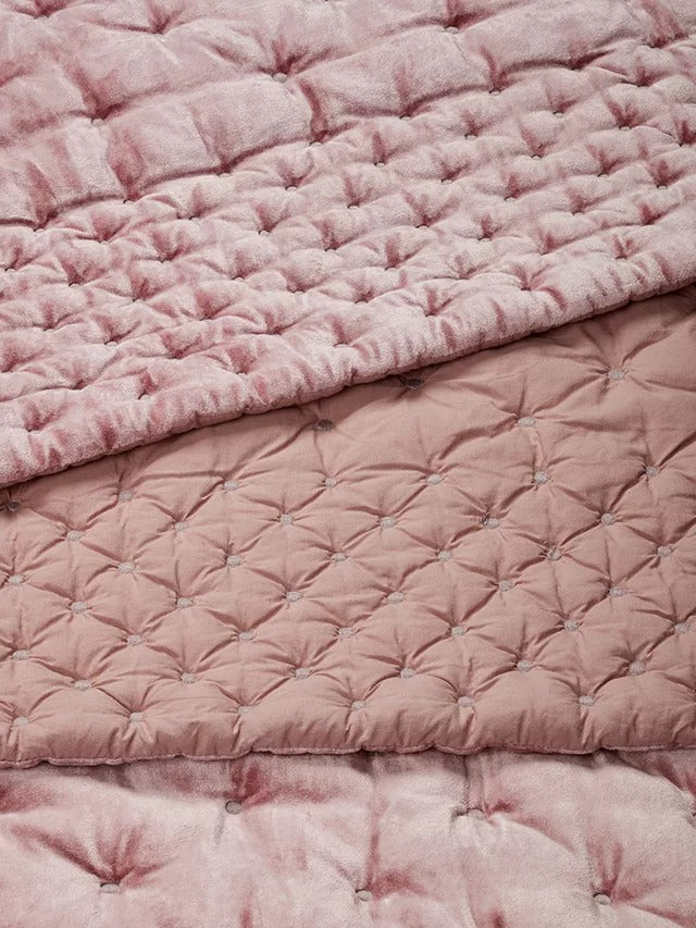 John Lewis Boutique Hotel Velvet Stitch Throw L260 x W250cm - Rosa - Kazoop 