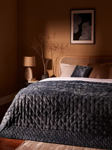 John Lewis Boutique Hotel Velvet Stitch Throw L260 x W250cm - Bluestone - Kazoop 