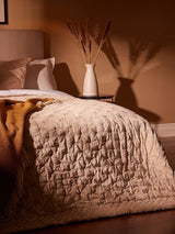 John Lewis Boutique Hotel Velvet Stitch Throw L260 x W250cm - Natural